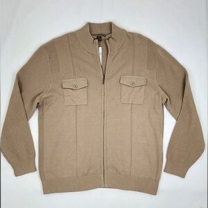 Cubaver Beige 100% Cotton Zip Up Sweater